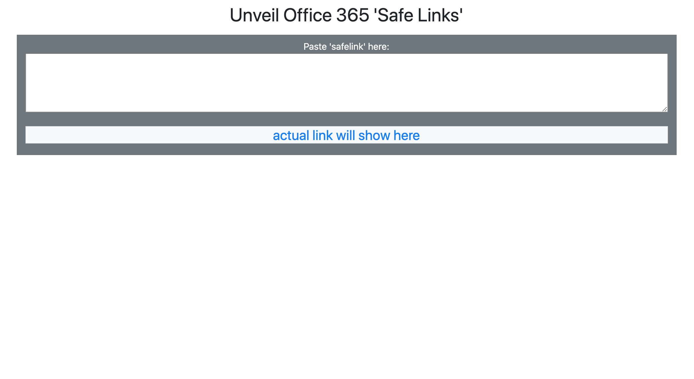 Unveil Office365 "safelinks"